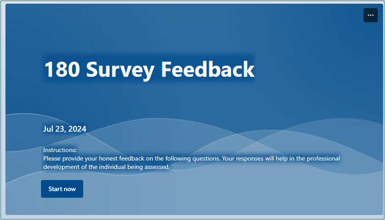 An Online Survey Welcome Screen
